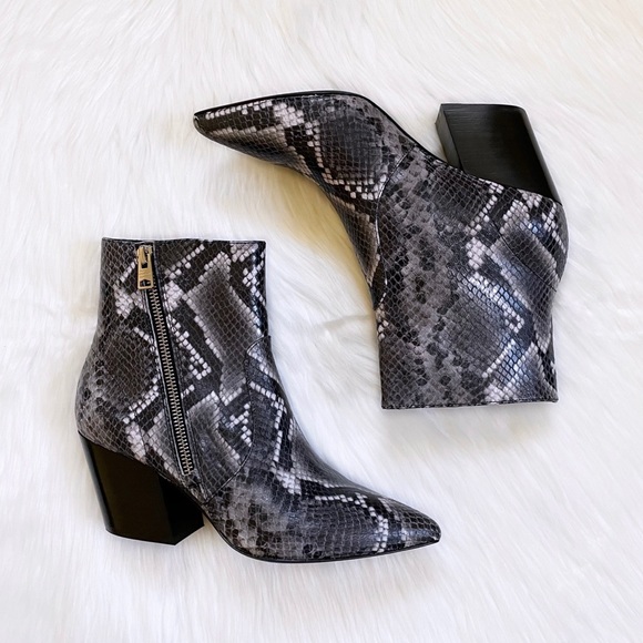 All Saints Aster Snake Embossed Booties - Picture 6 of 12